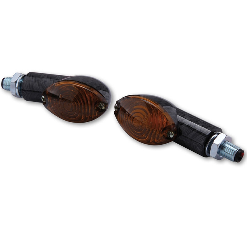 Intermitentes para motocicleta Highsider Smart Cateye Mini en negro ahumado