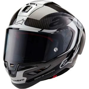 Casco integral de moto Alpinestars Supertech R-10 Element de carbono color plata y negro