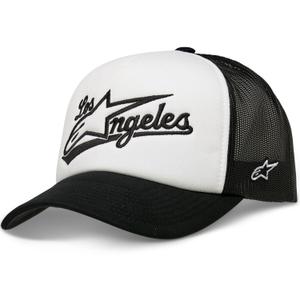 Gorra de camionero de espuma Alpinestars Los Angeles en blanco y negro