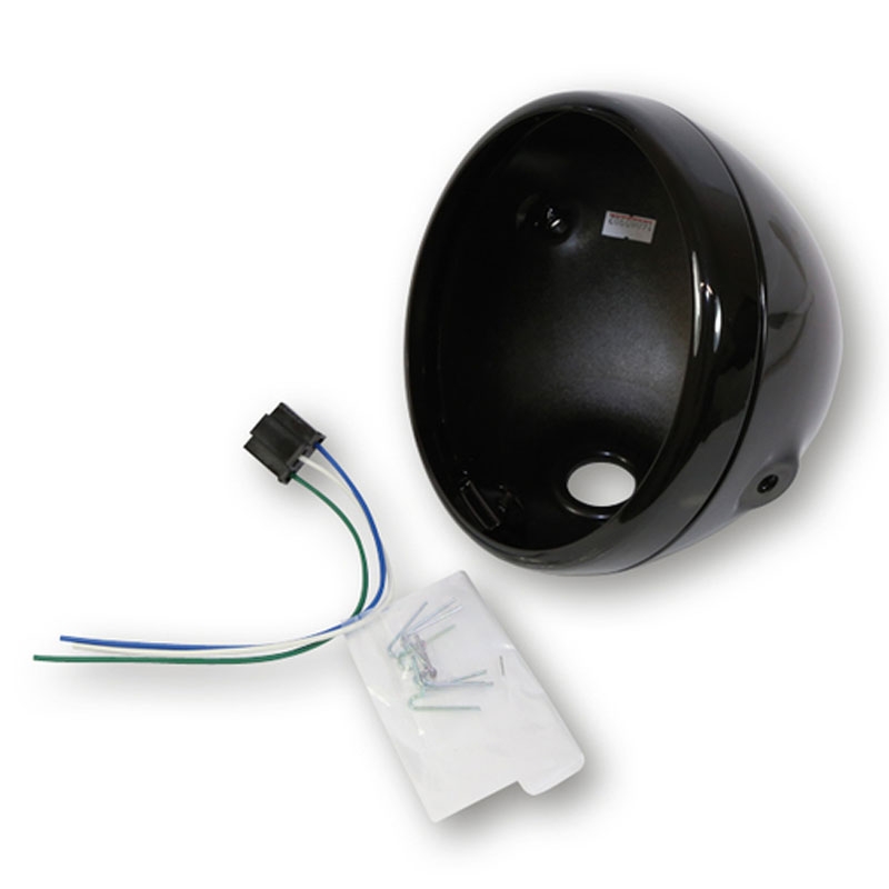 Carcasa de faro Highsider Smart Reno de 7 pulgadas en negro brillante
