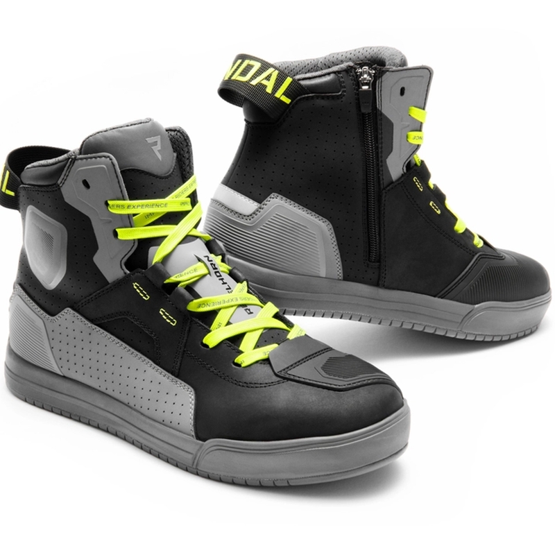 Botas de moto Rebelhorn Vandal II negro-gris-amarillo fluorescente