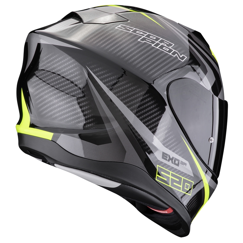Casco integral de moto Scorpion EXO-520 EVO AIR TERRA negro-plata-amarillo fluorescente liquidación