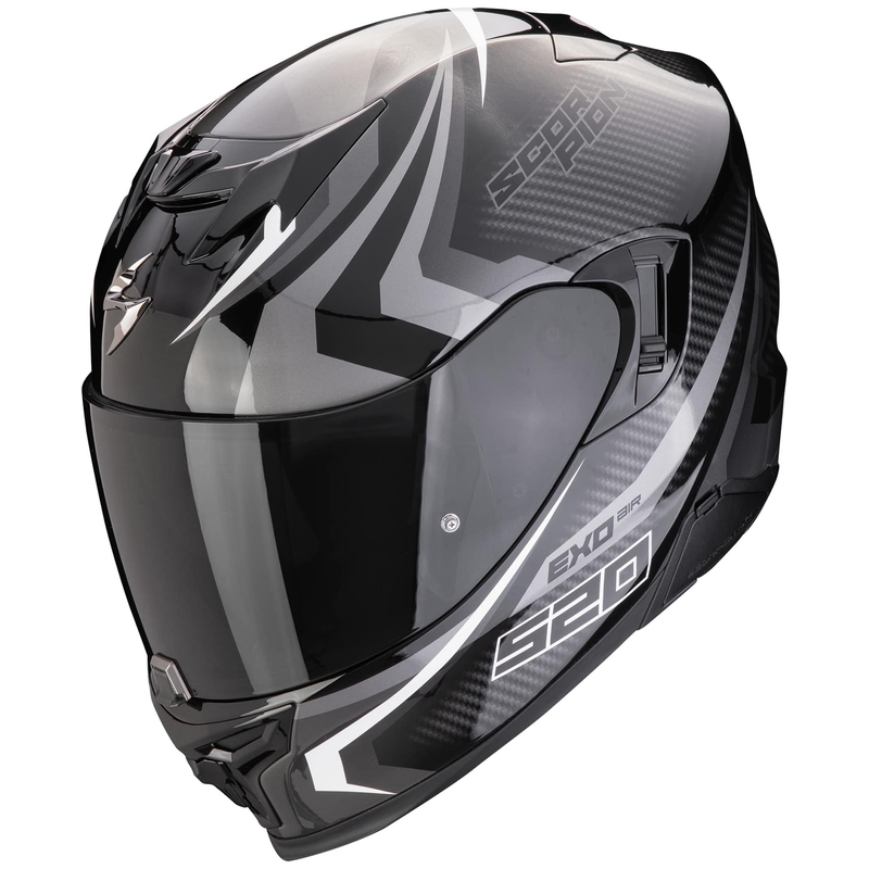 Casco integral de moto Scorpion EXO-520 EVO AIR TERRA negro-plata-blanco liquidación