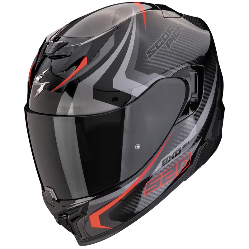 Casco integral de moto Scorpion EXO-520 EVO AIR TERRA negro-plata-rojo liquidación