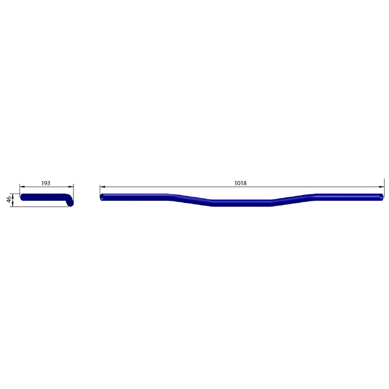 Manillar de motocicleta Highsider Pro Wide Bar L11 1" pulgadas, 95 mm negro