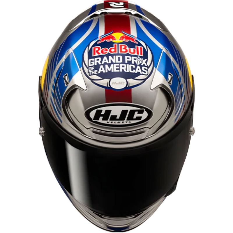 Casco integral de moto HJC RPHA 12 Red Bull Austin GP II MC21 azul grisáceo