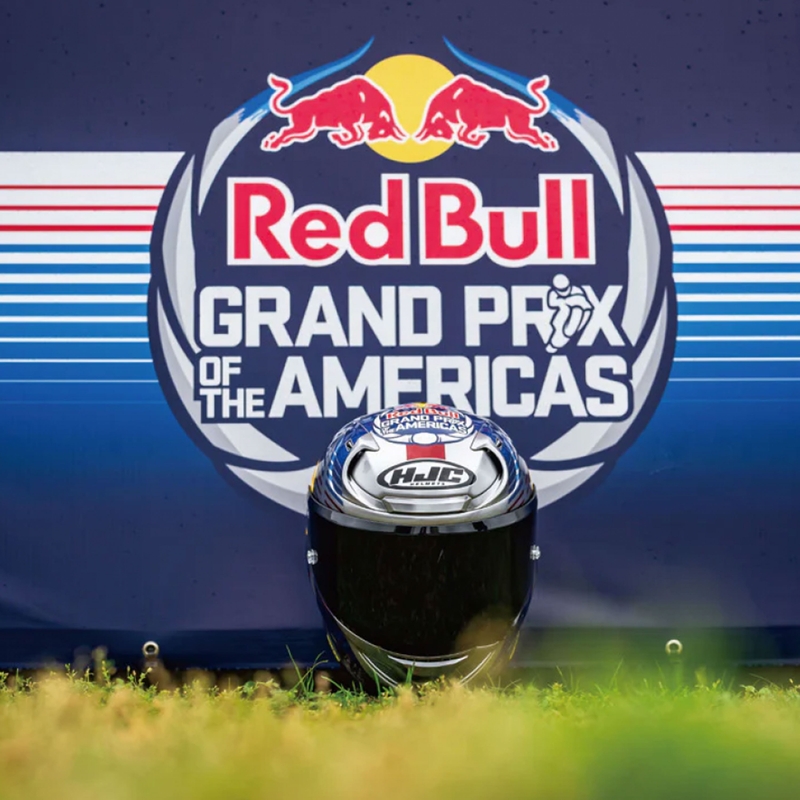 Casco integral de moto HJC RPHA 12 Red Bull Austin GP II MC21 azul grisáceo