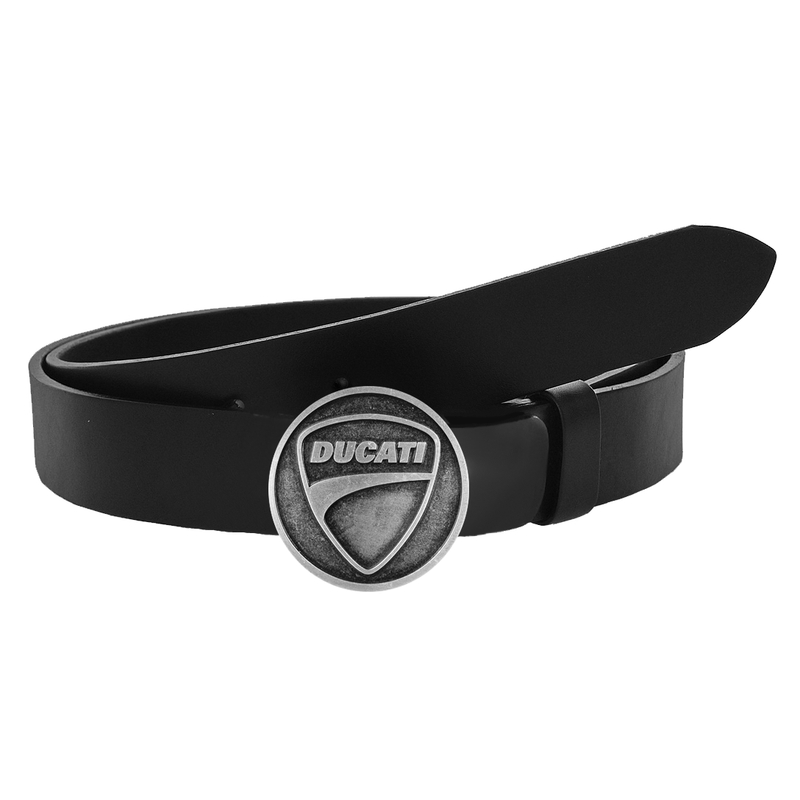Cinturón de moto de cuero con hebilla Ducati