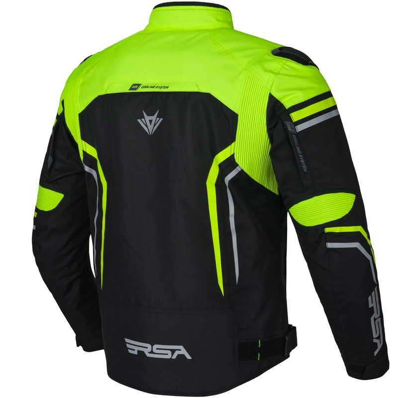 Chaqueta de moto RSA Compact 2 EVO negra-gris-amarilla fluorescente