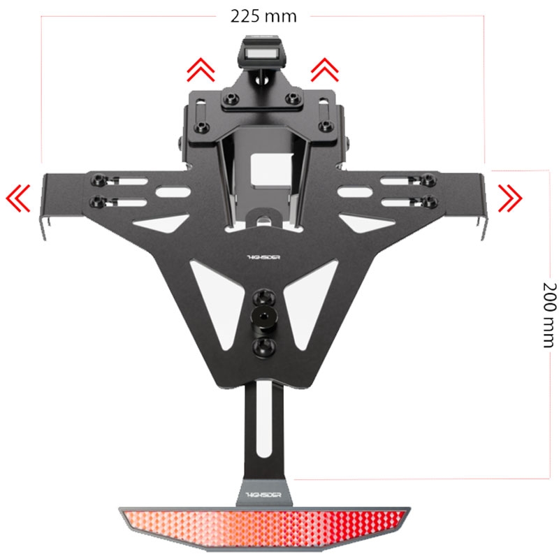 Portamatrículas con iluminación Highsider Akron RS PRO Aprilia negro