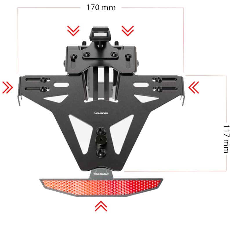 Portamatrículas con iluminación Highsider Akron RS PRO Aprilia negro