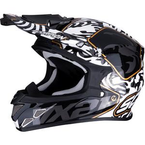 Casco de motocross Scorpion VX-21 Air Gnarly blanco y negro
