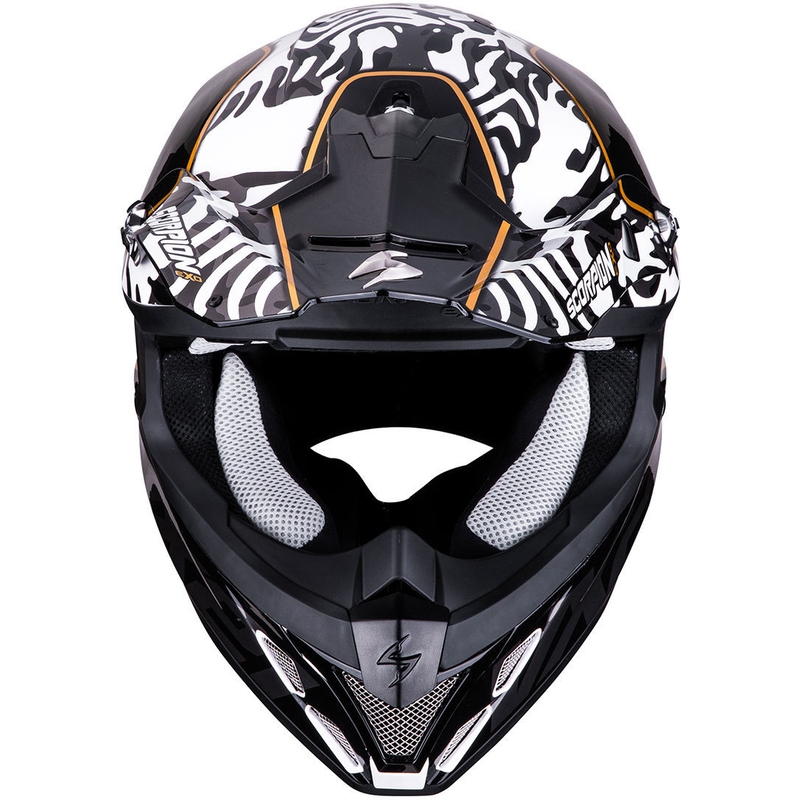 Casco de motocross Scorpion VX-21 Air Gnarly blanco y negro