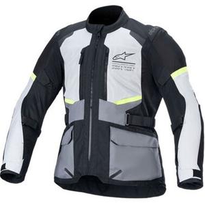 Chaqueta de moto Alpinestars Andes Air Drystar gris claro-gris oscuro-negro-amarillo fluorescente