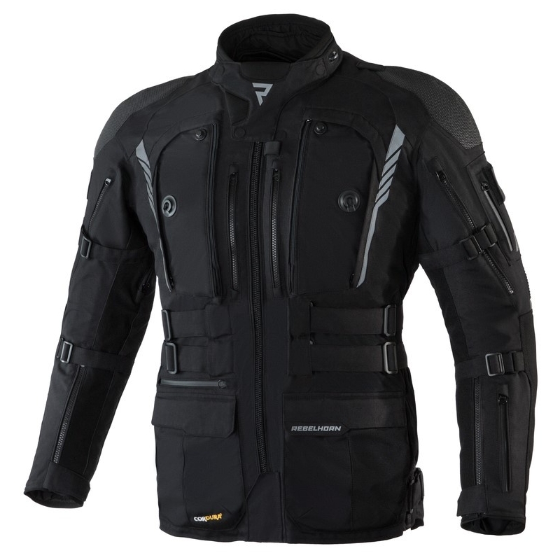 Chaqueta de moto negra Rebelhorn Patrol