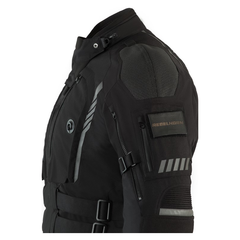 Chaqueta de moto negra Rebelhorn Patrol