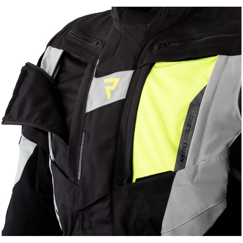 Chaqueta de moto Rebelhorn Hardy II gris-negro-amarillo fluo liquidación