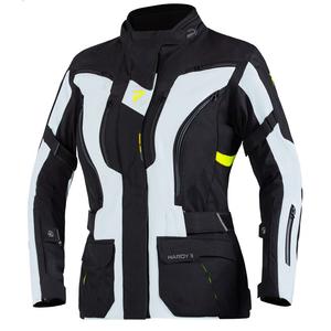 Chaqueta de moto para mujer Rebelhorn Hardy II Gris-Negro-Amarillo Flúo liquidación