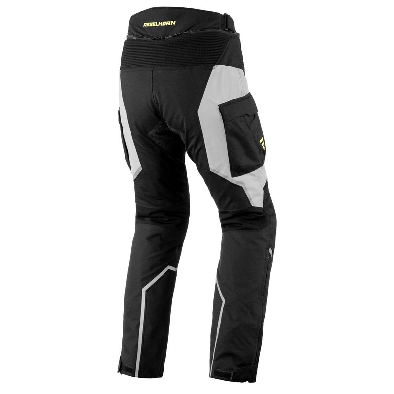 Pantalones de moto Rebelhorn Hardy II gris-negro-amarillo fluo liquidación