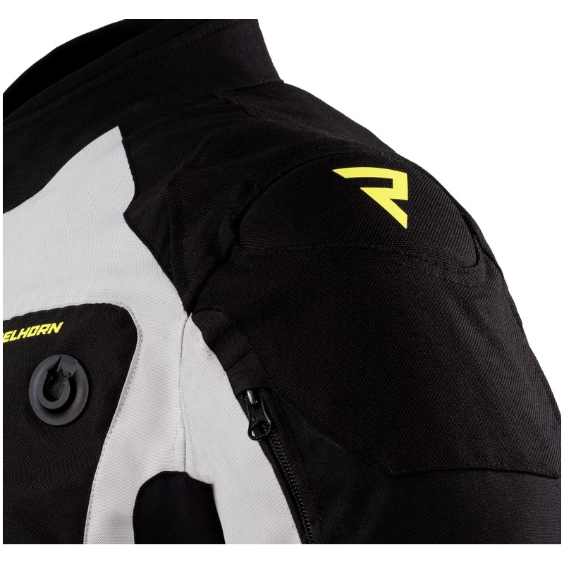 Chaqueta de moto Rebelhorn Borg negro-gris-amarillo fluo