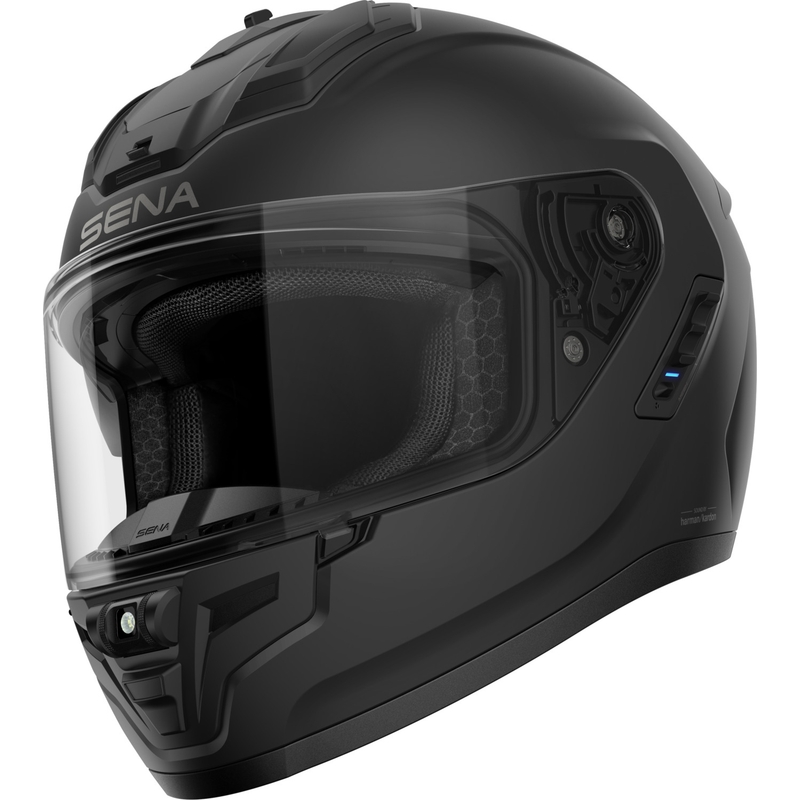 Casco integral para motocicleta SENA Phantom con auriculares de malla, negro mate