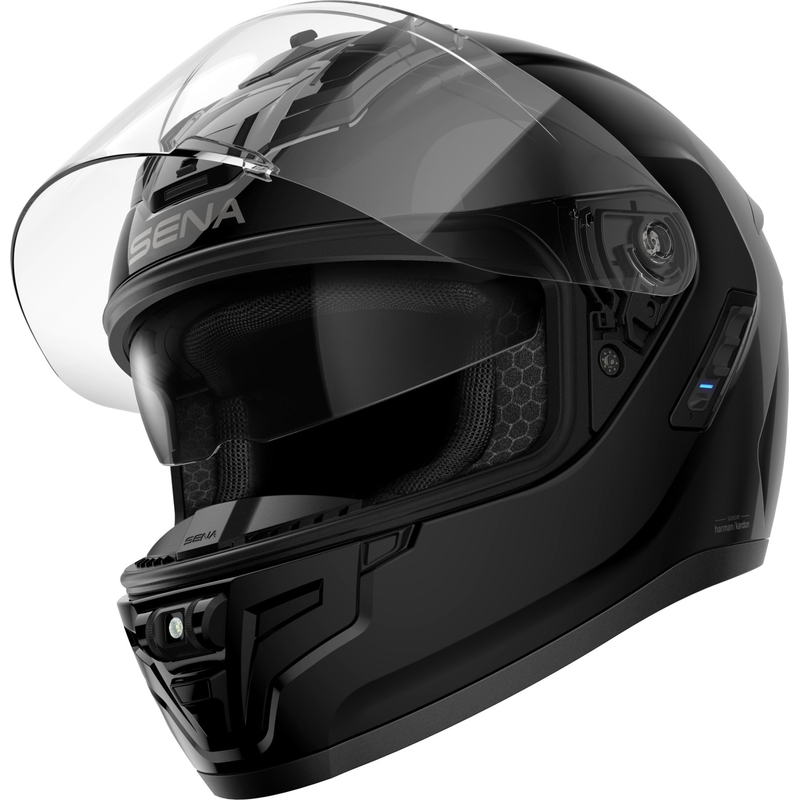 Casco integral para motocicleta SENA Phantom con auriculares de malla, negro mate
