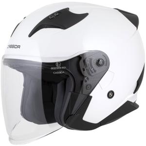 Casco de moto abierto Cassida Reflex 2.0 Solid blanco-negro