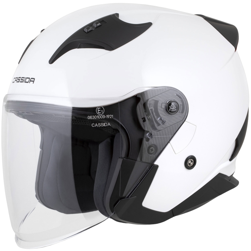 Casco de moto abierto Cassida Reflex 2.0 Solid blanco-negro