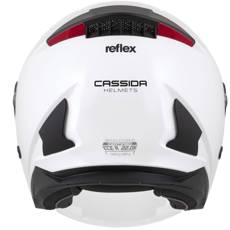 Casco de moto abierto Cassida Reflex 2.0 Solid blanco-negro