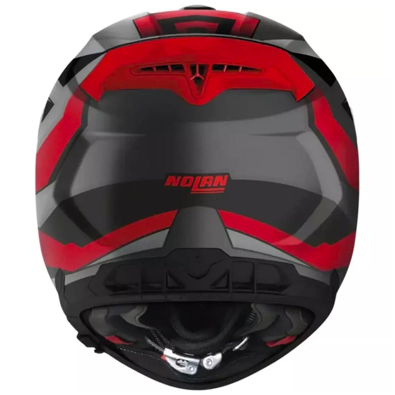 Casco integral de moto Nolan N80-8 Wanted N-com, negro mate y rojo.