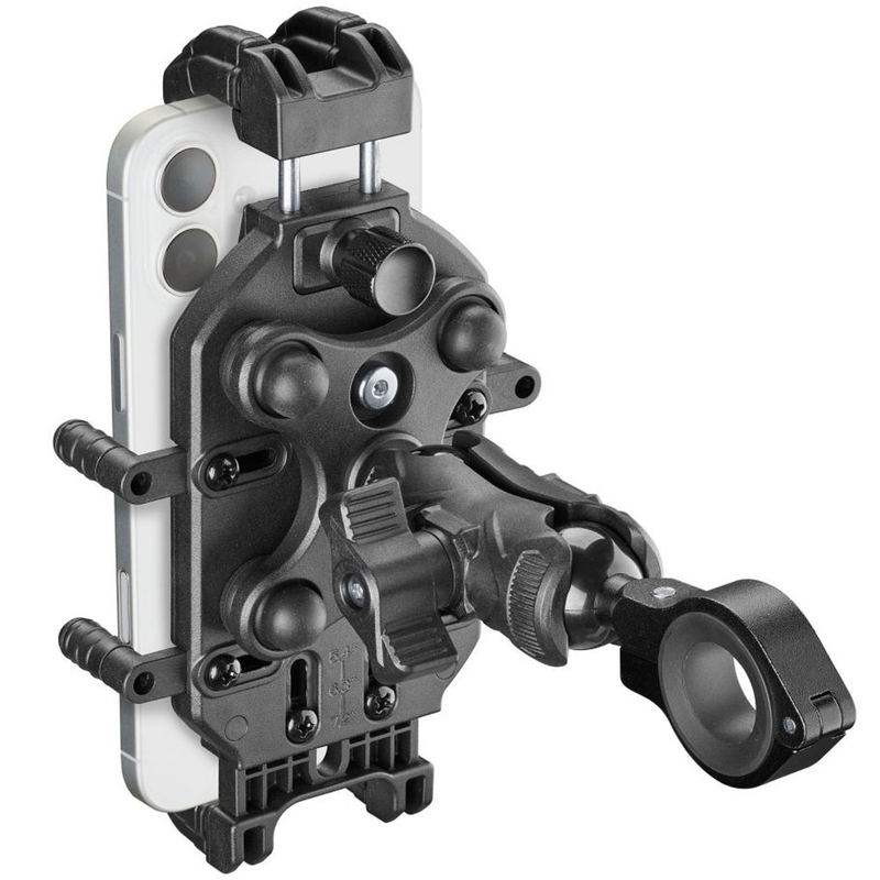 Soporte universal para teléfonos Interphone duraderos con sistema antivibración.