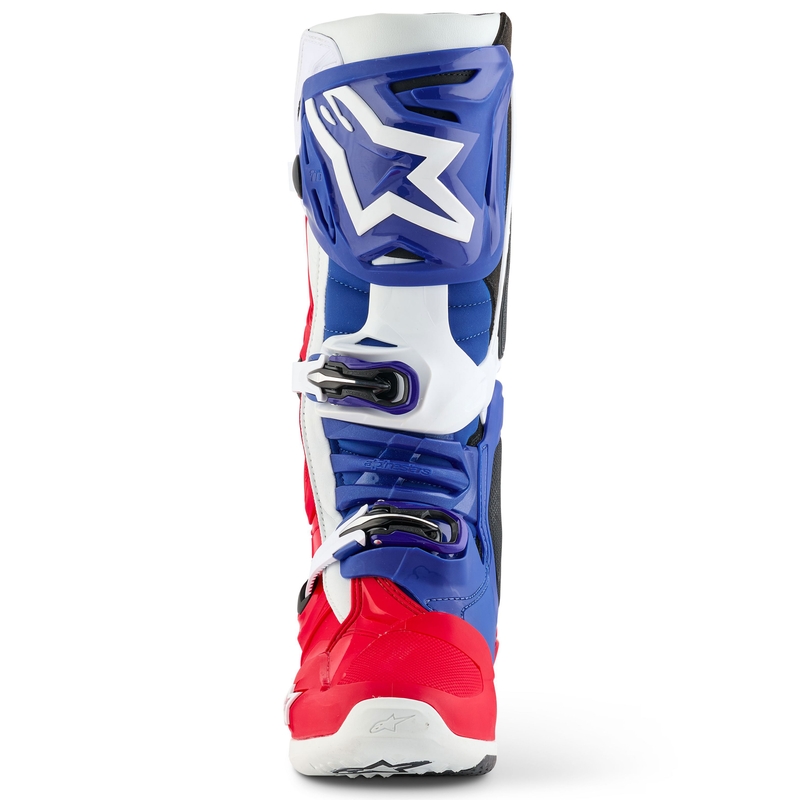 Botas de moto Alpinestars Tech 10 Edición Limitada FORTITUDE Blanco-Azul-Rojo