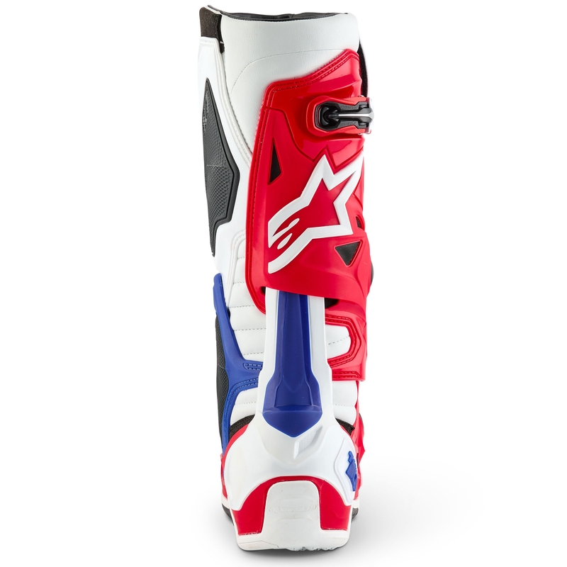 Botas de moto Alpinestars Tech 10 Edición Limitada FORTITUDE Blanco-Azul-Rojo