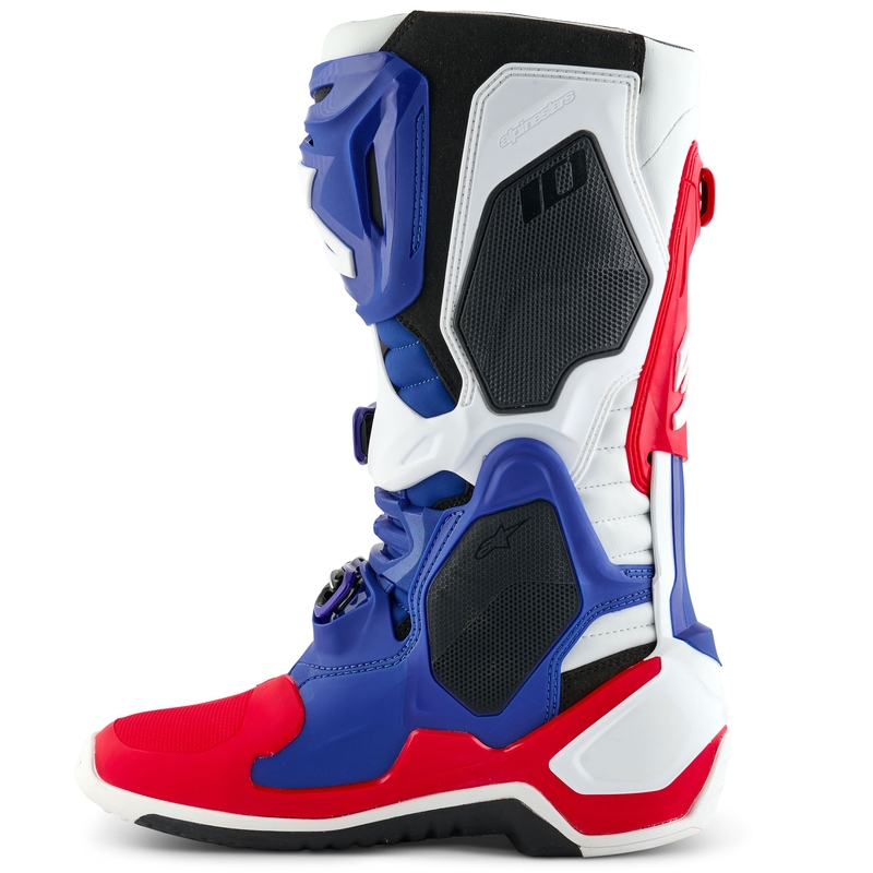 Botas de moto Alpinestars Tech 10 Edición Limitada FORTITUDE Blanco-Azul-Rojo