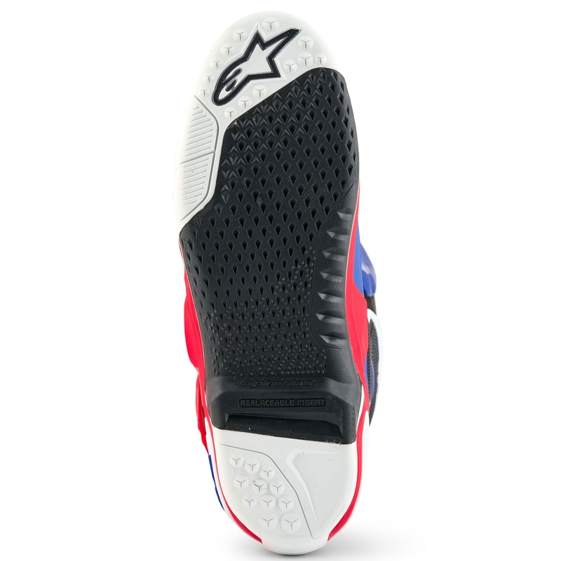 Botas de moto Alpinestars Tech 10 Edición Limitada FORTITUDE Blanco-Azul-Rojo