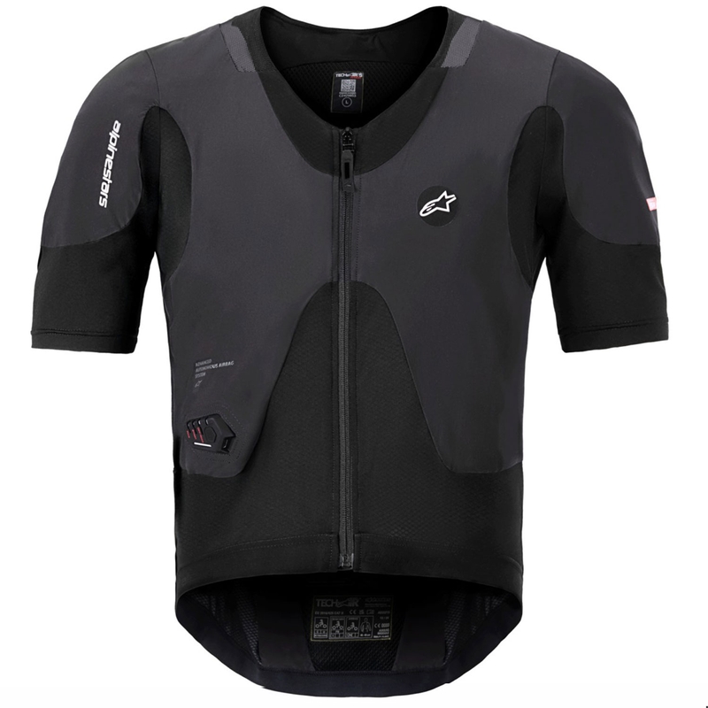 Chaleco airbag negro con sistema Alpinestars TECH-AIR®5 PLASMA
