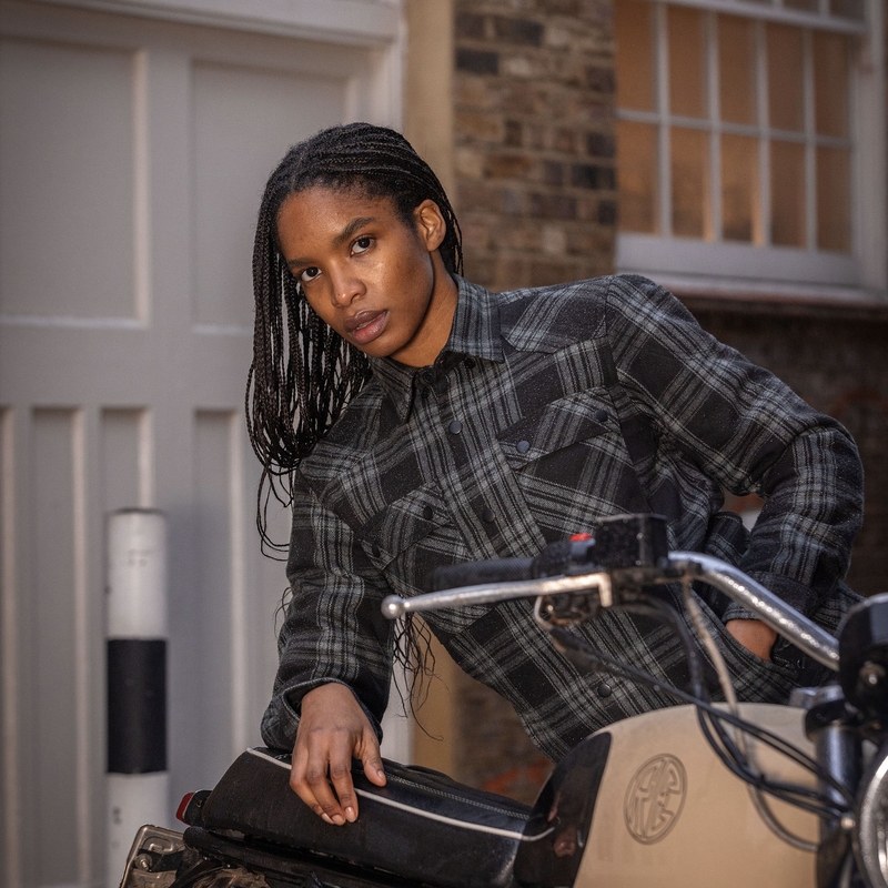 Camisa de moto para mujer Oxford Kickback 3.0 gris