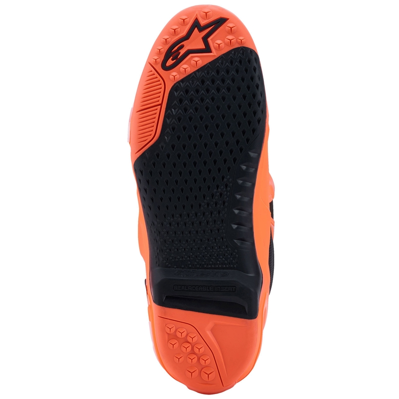 Botas de moto Alpinestars Tech 10 Supervented en naranja fluorescente, negro y blanco