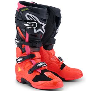 Botas de moto Alpinestars Tech 7 negro-rojo fluo-rosa fluo