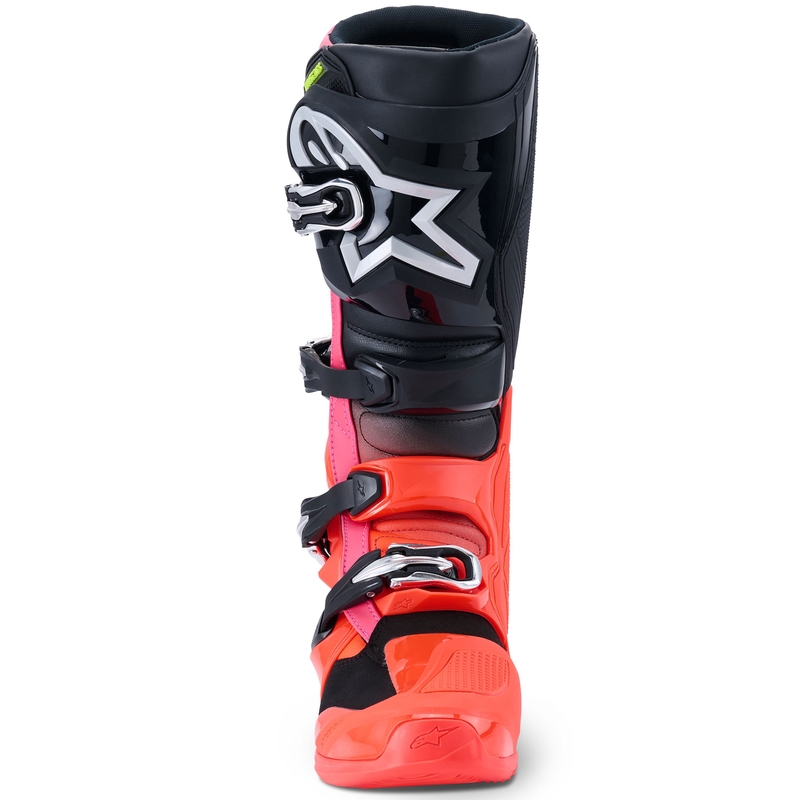 Botas de moto Alpinestars Tech 7 negro-rojo fluo-rosa fluo