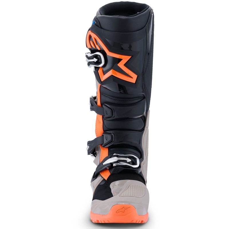 Botas de moto Alpinestars Tech 7 Enduro en negro, gris oscuro y naranja fluorescente