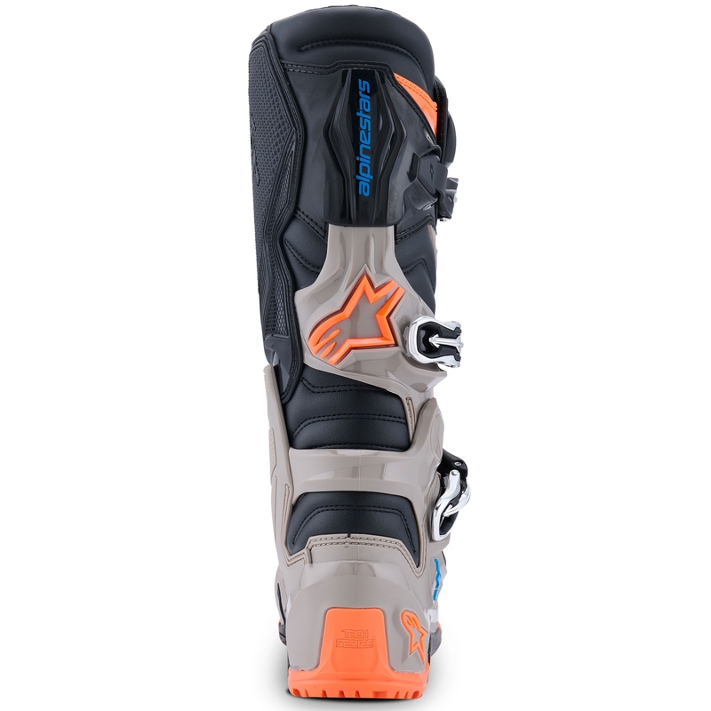 Botas de moto Alpinestars Tech 7 Enduro en negro, gris oscuro y naranja fluorescente