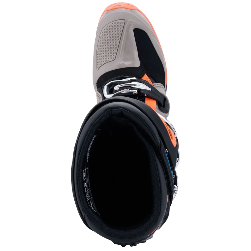 Botas de moto Alpinestars Tech 7 Enduro en negro, gris oscuro y naranja fluorescente