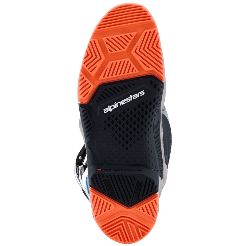 Botas de moto Alpinestars Tech 7 Enduro en negro, gris oscuro y naranja fluorescente