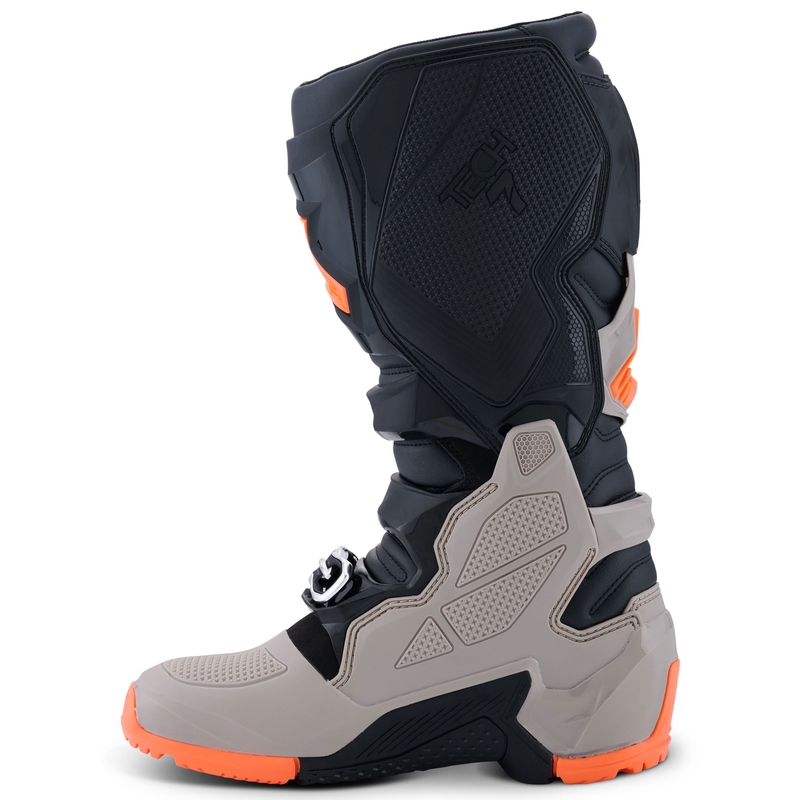 Botas de moto Alpinestars Tech 7 Enduro en negro, gris oscuro y naranja fluorescente