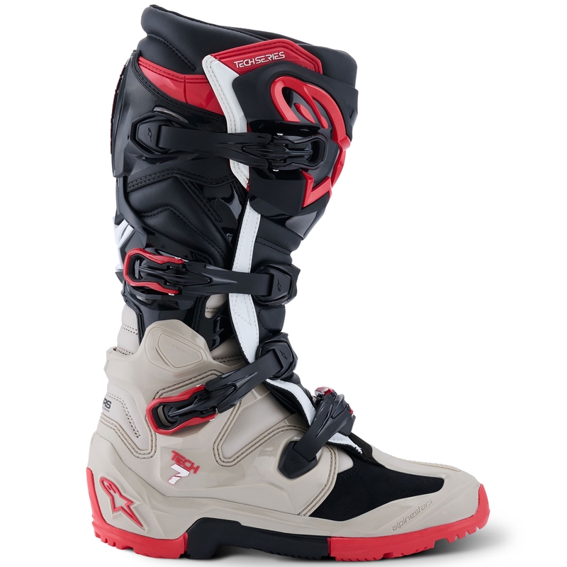 Botas de moto Alpinestars Tech 7 Enduro Negro-Gris Claro-Rojo