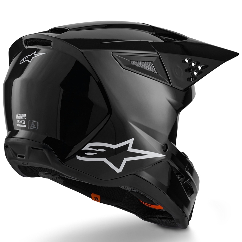 Casco de motocross Alpinestars S-M3 Solid negro