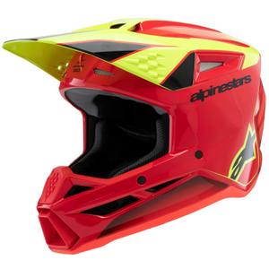 Casco de motocross Alpinestars S-M3 Fray rojo-amarillo fluorescente-negro