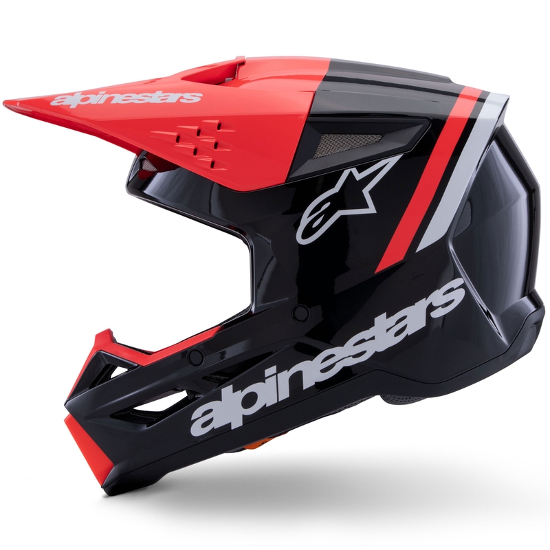 Casco de motocross Alpinestars S-M3 Radium negro-rojo fluorescente-blanco