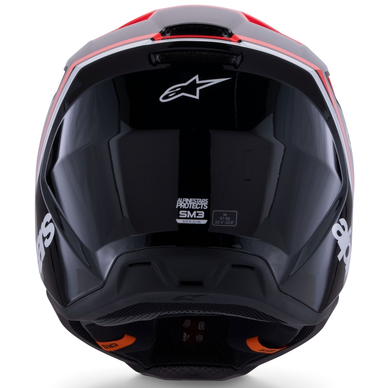 Casco de motocross Alpinestars S-M3 Radium negro-rojo fluorescente-blanco